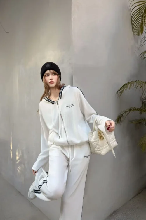 Dior Embroidered Hooded Zip-Up Jacket and Pants Set