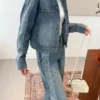 Dior Denim Monogram Striped Jacket and Pants Set
