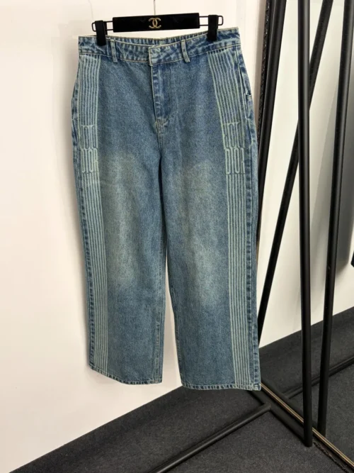 Dior Denim Monogram Striped Jeans