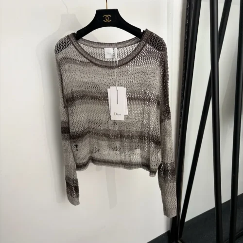 Dior Cutout Rhinestone Knit Sweater