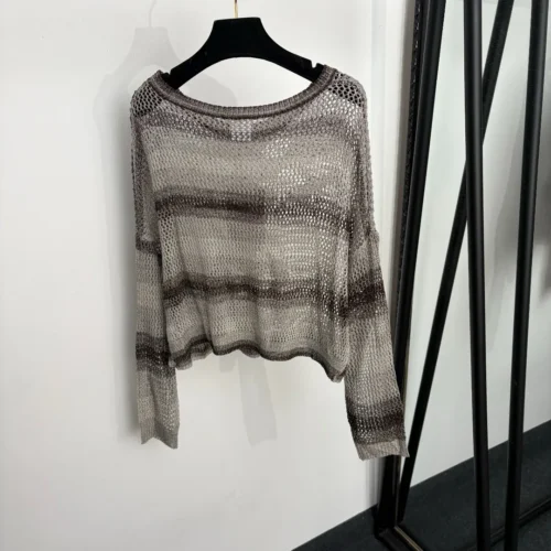 Dior Cutout Rhinestone Knit Sweater