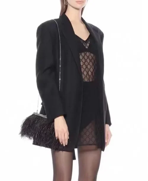 Gucci Lace Mesh Sheer Embroidered Dress