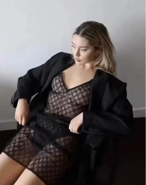 Gucci Lace Mesh Sheer Embroidered Dress