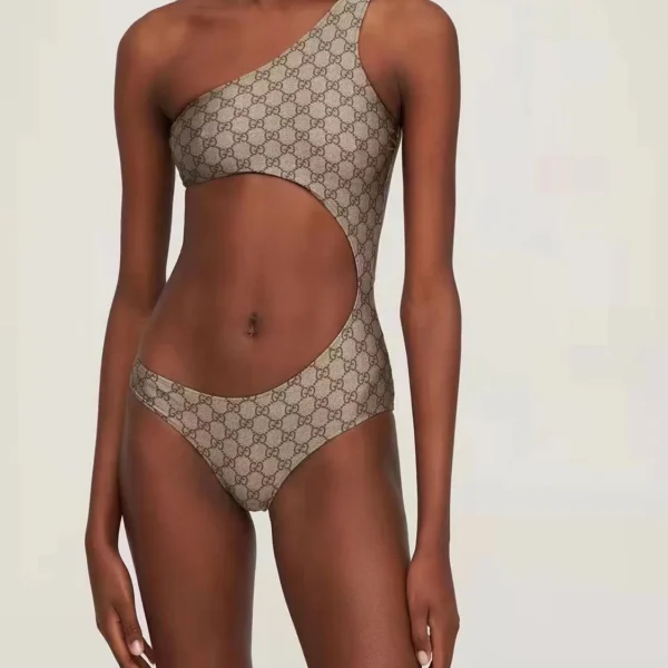CLGUCCI0003-01 Gucci Cutout All-Over Print Logo One-Piece Swimsuit