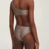 Gucci Cutout All-Over Print Logo One-Piece Swimsuit