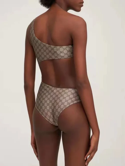 Gucci Cutout All-Over Print Logo One-Piece Swimsuit
