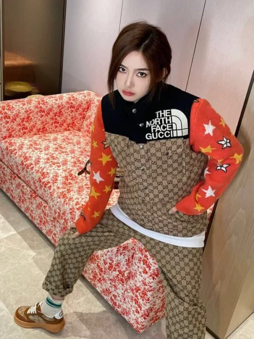 Gucci Jacquard Colorblock Sleeveless Puffer Vest