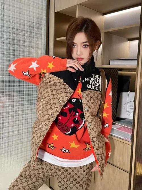 Gucci Jacquard Colorblock Sleeveless Puffer Vest