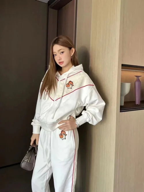 Gucci Embroidered Hooded Zip-Up Jacket and Pants Set