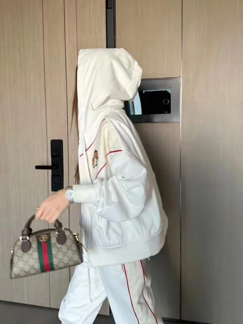 Gucci Embroidered Hooded Zip-Up Jacket and Pants Set