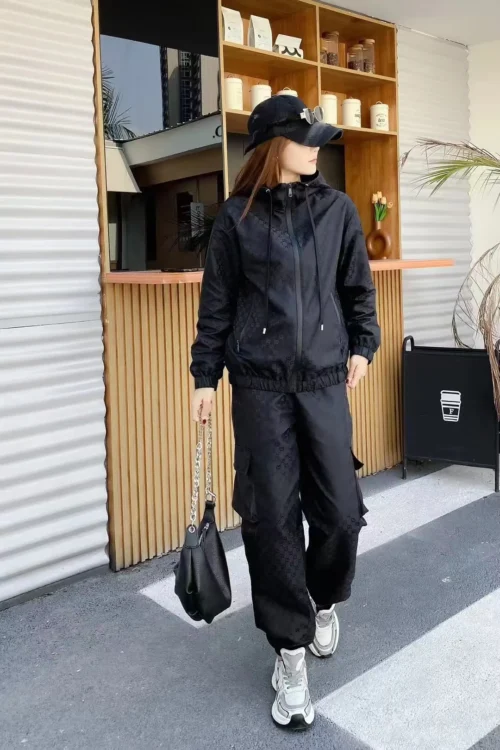 Gucci Jacquard Monogram Hooded Zip-Up Jacket and Pants Set