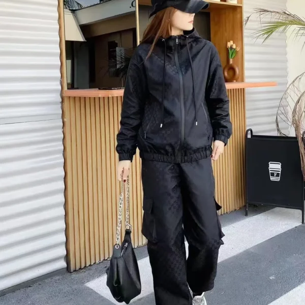 Gucci Jacquard Monogram Hooded Zip-Up Jacket and Pants Set
