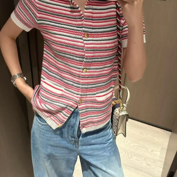 Gucci Striped Collared Cardigan