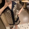 Gucci Embroidered Monogram Printed Oversized T-Shirt and Shorts Set
