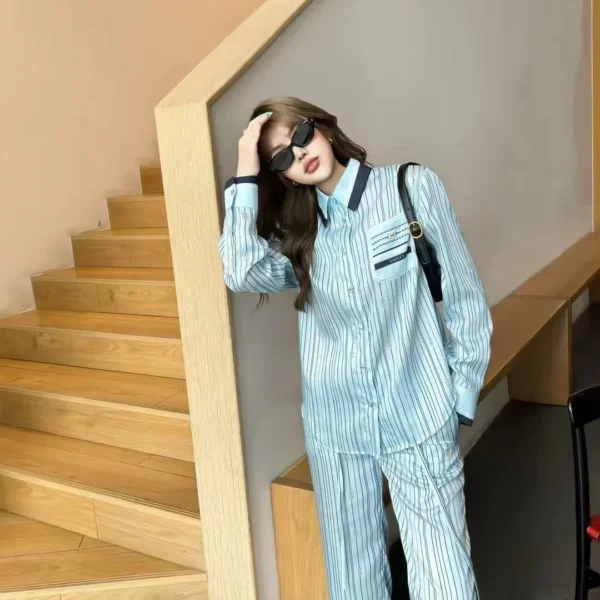 Gucci Printed Colorblock Striped Wide-Leg Two-Piece Set