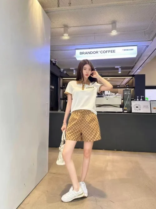 Gucci Embroidered Jacquard Monogram T-Shirt and Shorts Set