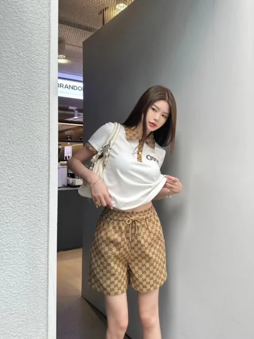 Gucci Embroidered Jacquard Monogram T-Shirt and Shorts Set