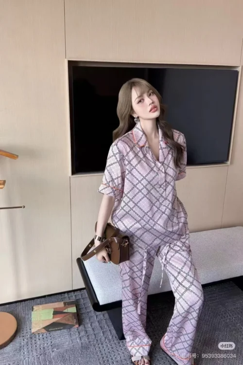 Gucci Printed Plaid Wide-Leg T-Shirt and Pants Set
