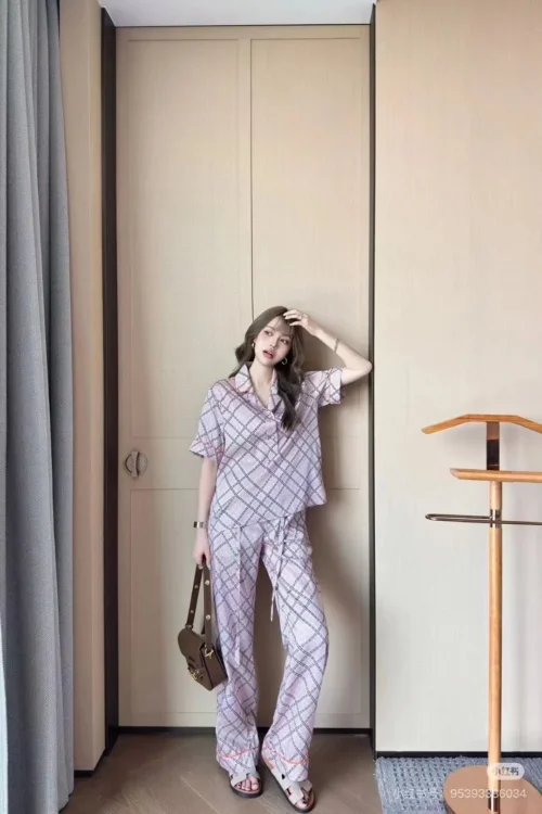 Gucci Printed Plaid Wide-Leg T-Shirt and Pants Set