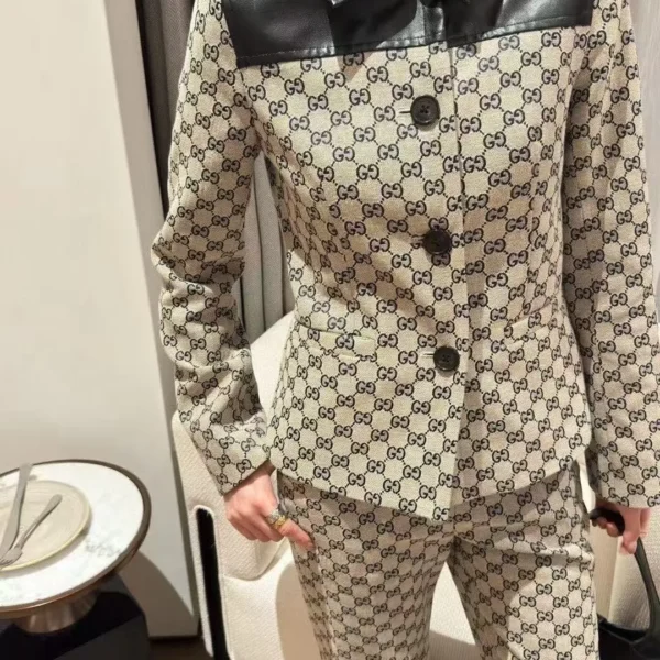 CLGUCCI0029-01 Gucci Jacquard Monogram Blazer and Pants Set