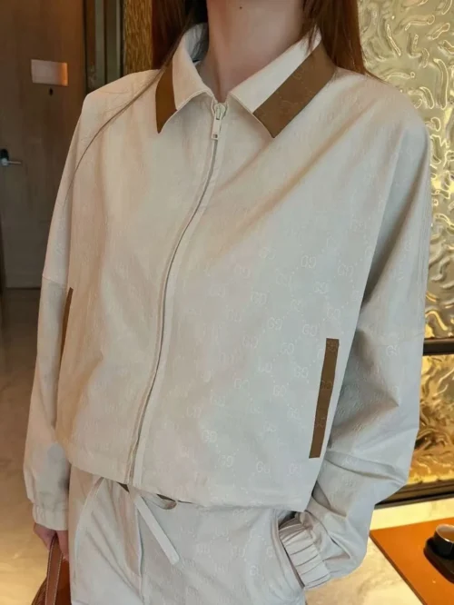 Gucci Monogram Colorblock Zip-Up Collared Jacket and Pants Set
