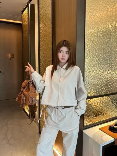 Gucci Monogram Colorblock Zip-Up Collared Jacket and Pants Set