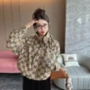 Gucci Jacquard Monogram Hooded Cropped Trench Jacket