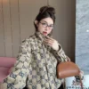 Gucci Jacquard Monogram Hooded Cropped Trench Jacket