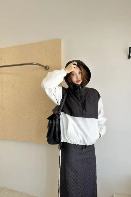 Gucci Jacquard Monogram Colorblock Hooded Two-Piece Set