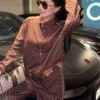 Gucci Monogram Printed Zip-Up Wide-Leg Jacket and Pants Set