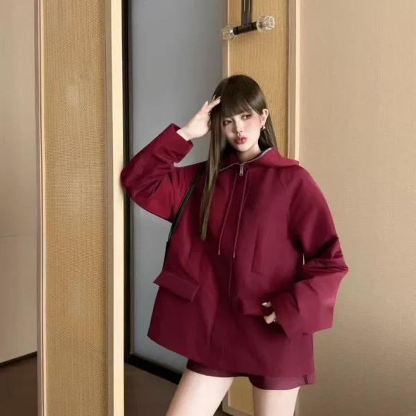 CLGUCCI0052-01 Gucci Hooded Logo Trench Jacket