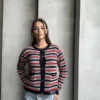 Gucci Cutout Colorblock Striped Cardigan