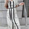 Hermes Printed Tie-Waist Dress