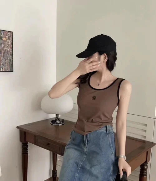 Hermes Colorblock Logo Tank Top