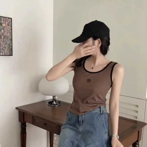 CLHERMES0003-01 Hermes Colorblock Logo Tank Top