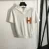 Hermes Hooded Wide-Leg Logo T-Shirt and Pants Set