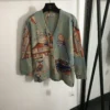 Hermes Printed V-Neck Cardigan