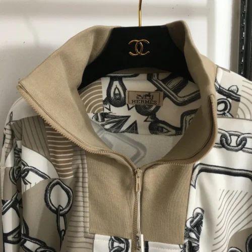 Hermes Printed Zip-Up Jacket and Pants Set