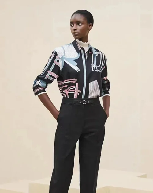 Hermes Printed Collared Shirt