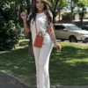Hermes Embroidered Wide-Leg T-Shirt and Pants Set
