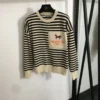 Hermes Embroidered Striped Wide-Leg Knit Jacket and Pants Set