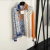 Hermes Printed Colorblock Collared Shirt