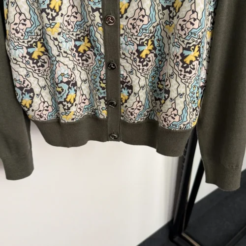 Hermes Printed Colorblock Cardigan