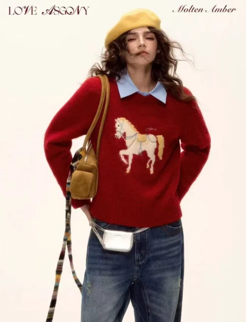 Hermes Embroidered Jacquard Knit Sweater
