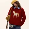 Hermes Embroidered Jacquard Knit Sweater