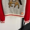 Hermes Embroidered Rhinestone Colorblock Knit Sweater