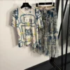 Hermes Mesh Printed T-Shirt and Skirt Set