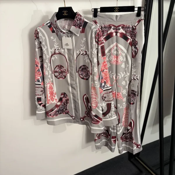 Hermes Printed High-Waist Two-Piece Set