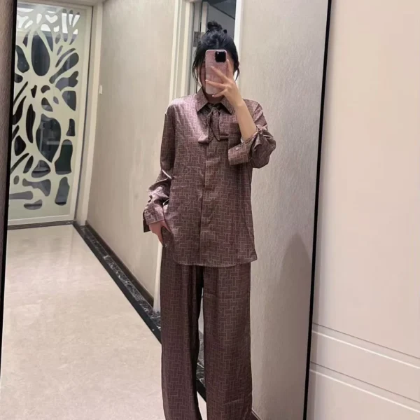 CLHERMES0050-01 Hermes Monogram High-Waist Wide-Leg Two-Piece Set
