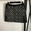 Louis Vuitton Denim Jacquard Monogram High-Waist Skirt